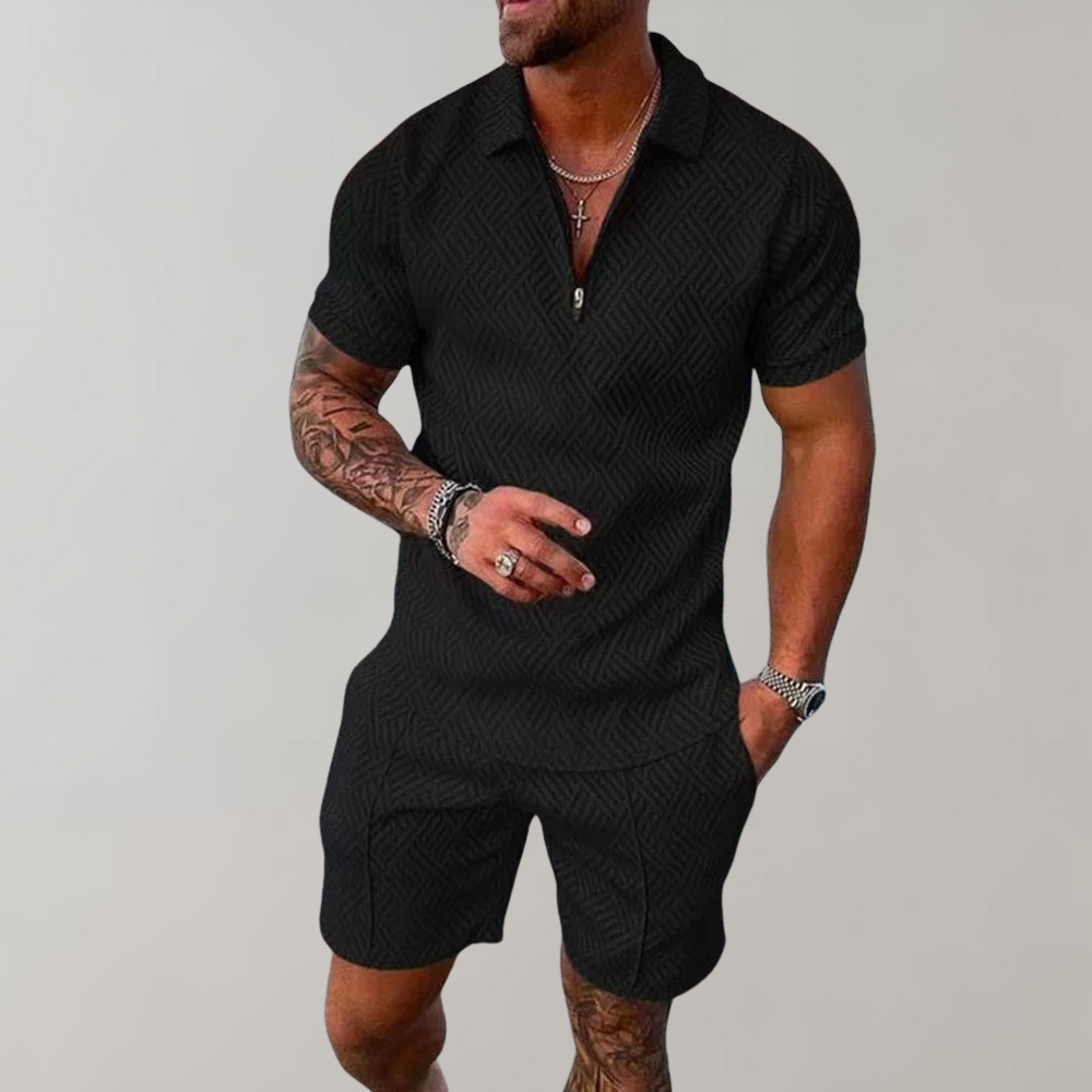 Classic Comfort Polo and Shorts Set for Men