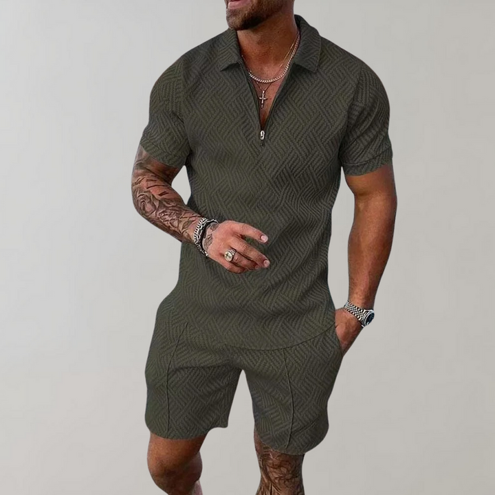 Classic Comfort Polo and Shorts Set for Men