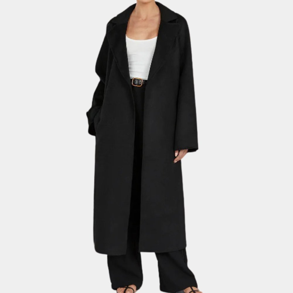 Women's Classic Belted Trench Coat - Oversized Fit for Formal and Casual Wear
