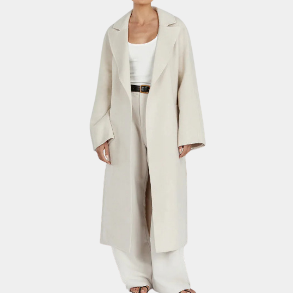 Women's Classic Belted Trench Coat - Oversized Fit for Formal and Casual Wear