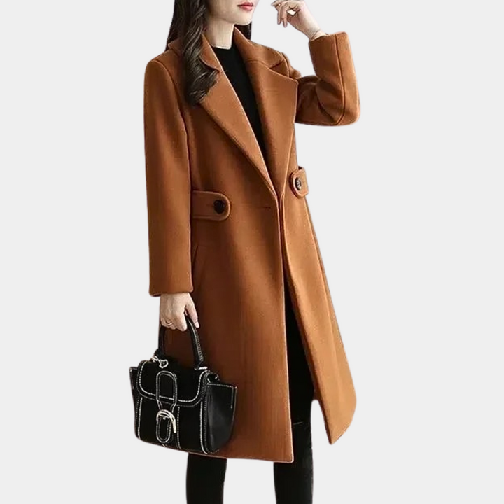 Women's Tailored Slim-Fit Belted Coat for Formal and Casual Wear