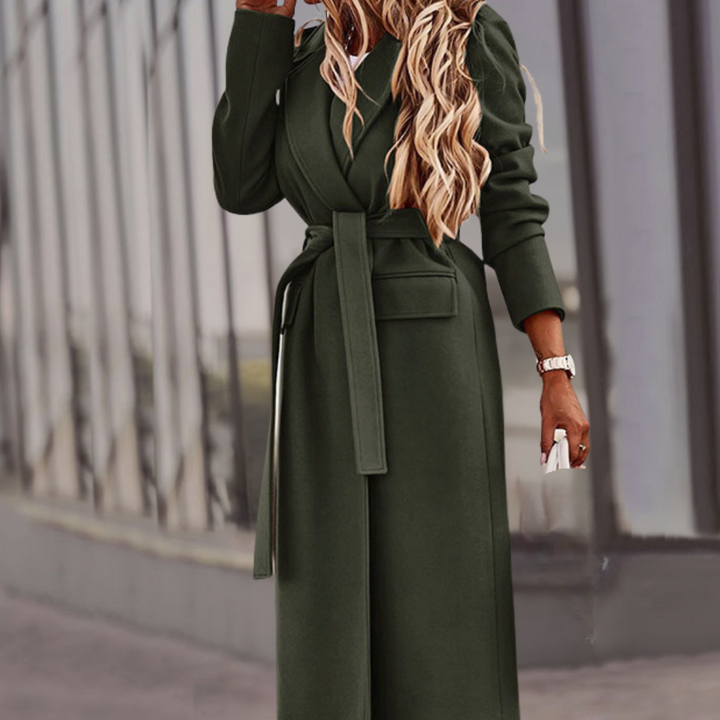 Women's Belted Waist Maxi Jacket - Casual to Formal Wear