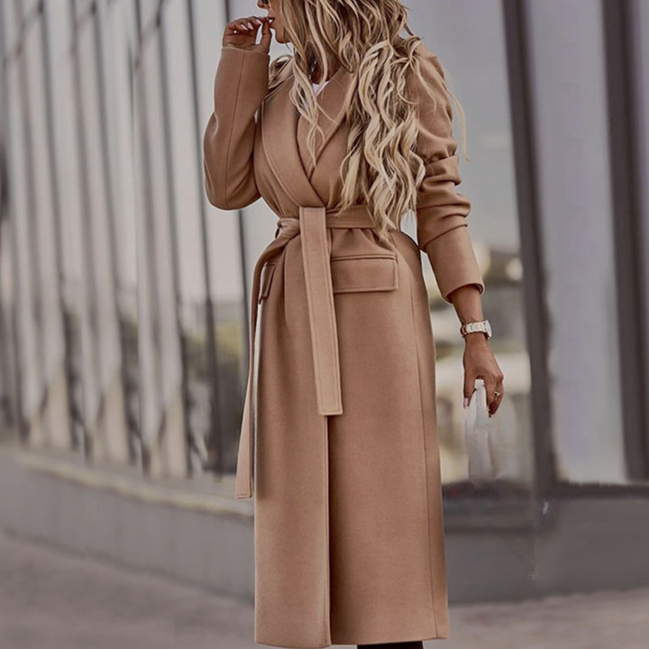 Women's Belted Waist Maxi Jacket - Casual to Formal Wear
