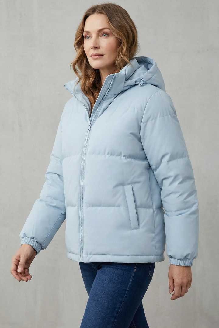 Women's Premium Quilted Hooded Puffer Jacket – Lightweight Warmth & Style