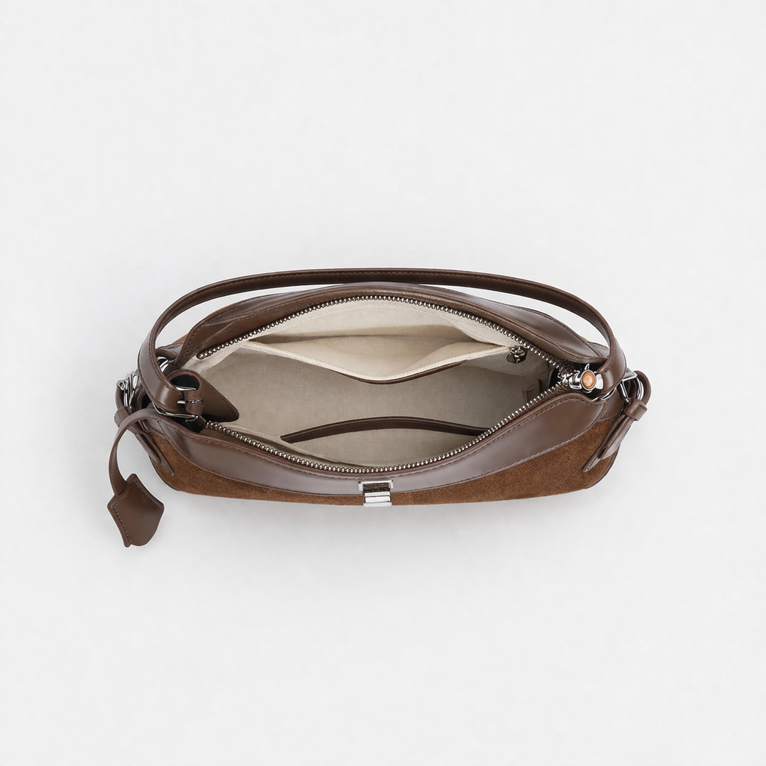 Calla – Genuine Leather Ring Handle Crossbody Shoulder Bag