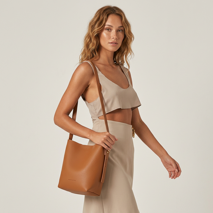 Calla – Vegan Leather Bucket Bag, Crossbody Shoulder Bag