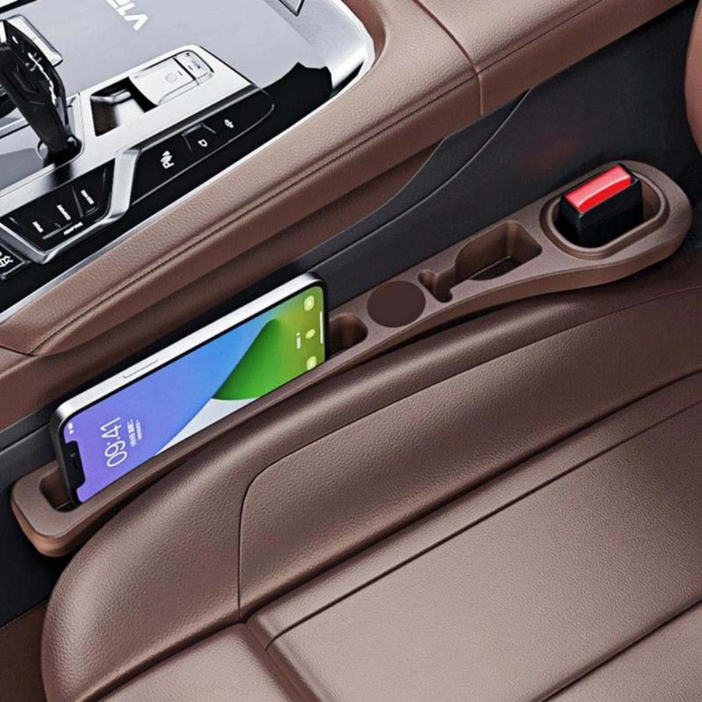 Premium Faux Leather Seat Gap Organizer Pair for Cars and SUVs