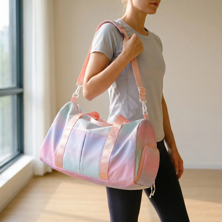 Gym-to-Office Duffel Bag with Shoe Compartment and Wet Pocket