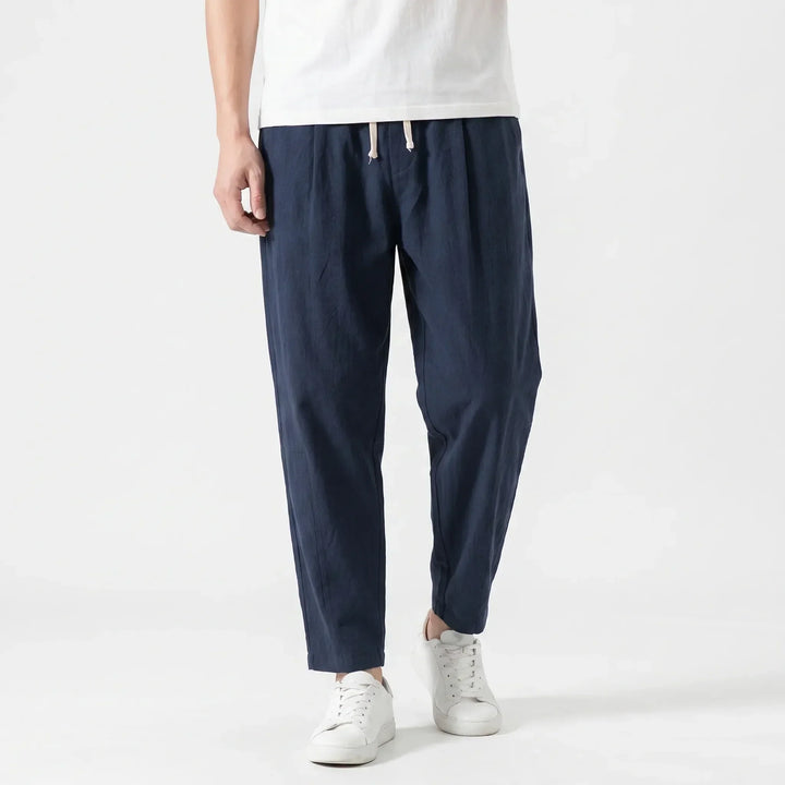 Relaxed Straight Leg Cotton Drawstring Pants - Comfortable Casual Bottoms
