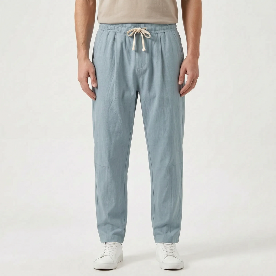 Relaxed Straight Leg Cotton Drawstring Pants - Comfortable Casual Bottoms