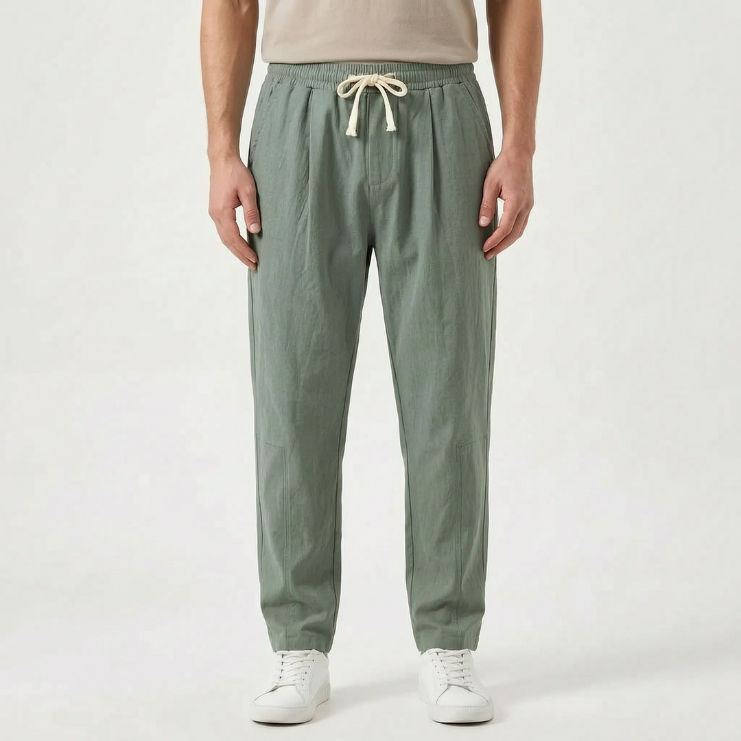 Relaxed Straight Leg Cotton Drawstring Pants - Comfortable Casual Bottoms