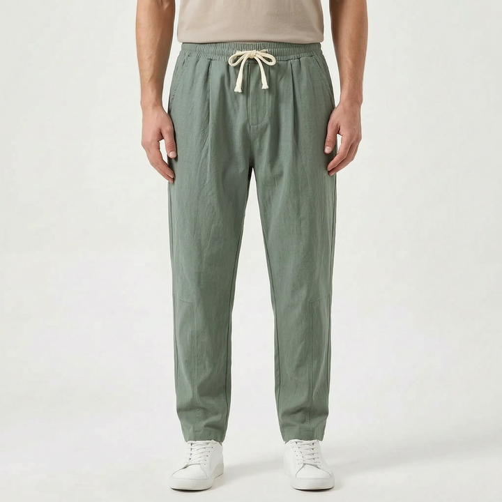 Relaxed Straight Leg Cotton Drawstring Pants - Comfortable Casual Bottoms