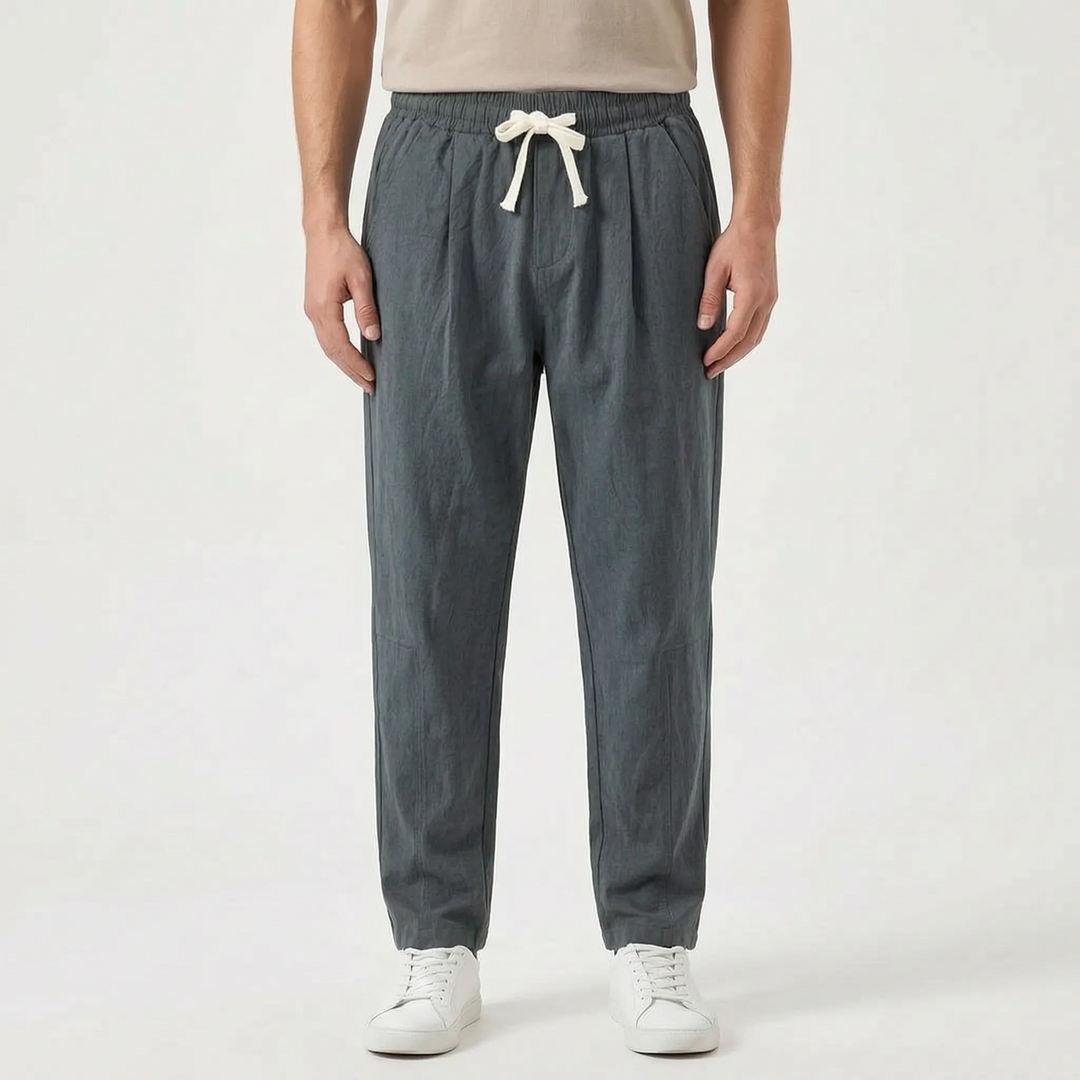 Relaxed Straight Leg Cotton Drawstring Pants - Comfortable Casual Bottoms