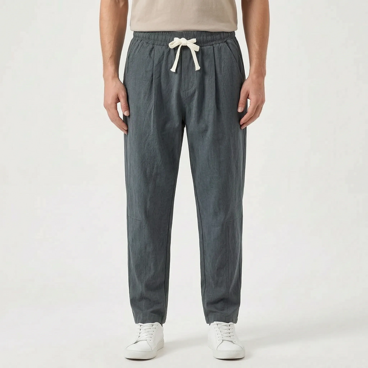 Relaxed Straight Leg Cotton Drawstring Pants - Comfortable Casual Bottoms