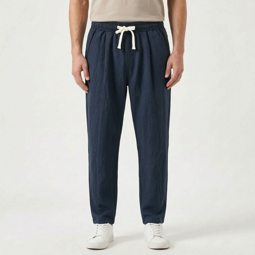 Relaxed Straight Leg Cotton Drawstring Pants - Comfortable Casual Bottoms