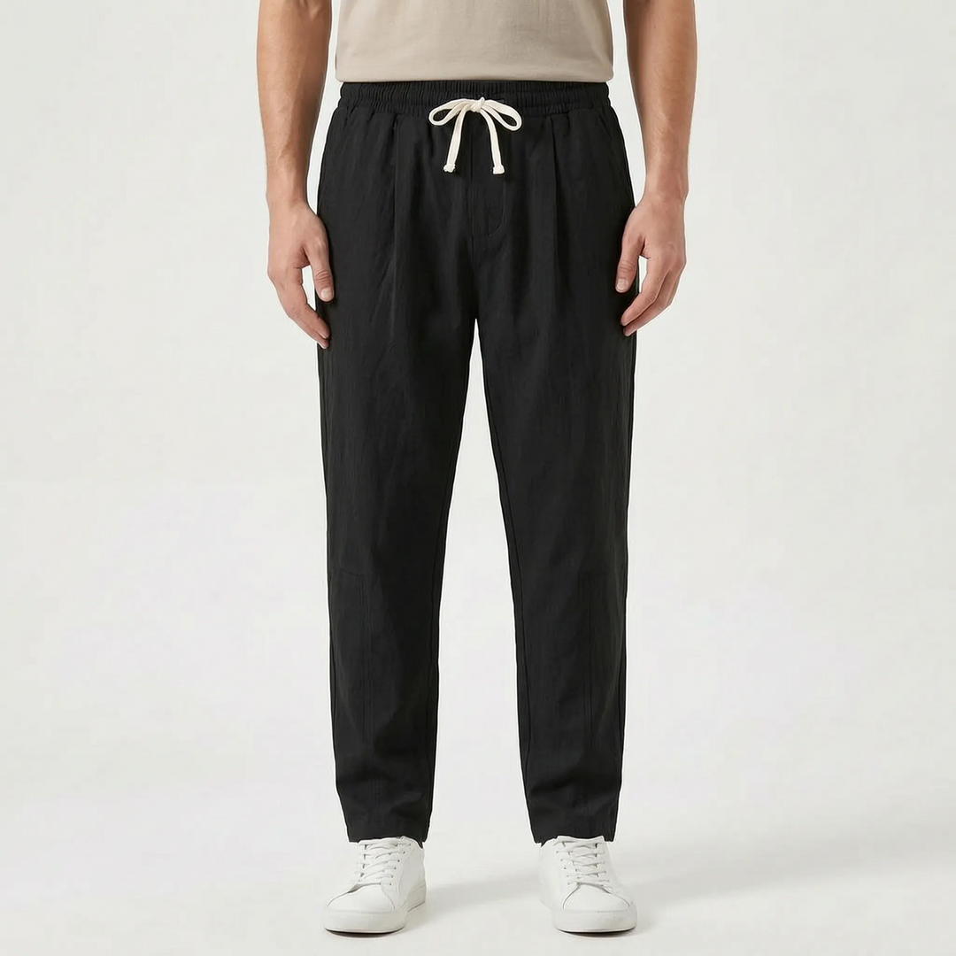 Relaxed Straight Leg Cotton Drawstring Pants - Comfortable Casual Bottoms