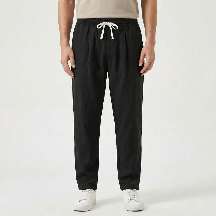 Relaxed Straight Leg Cotton Drawstring Pants - Comfortable Casual Bottoms