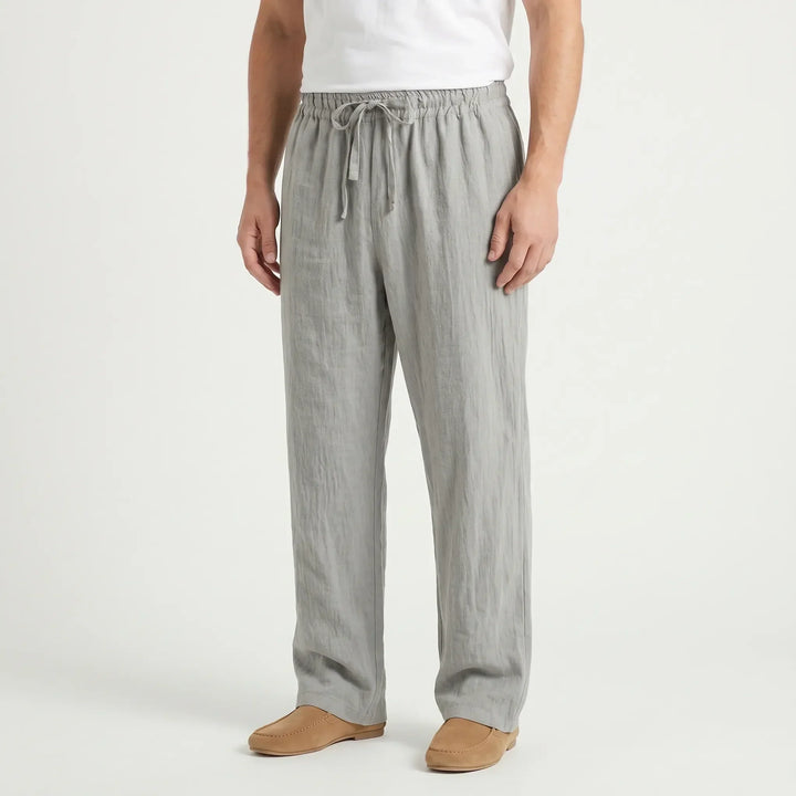 Breathable Straight-Leg Casual Pants with Elastic Waist