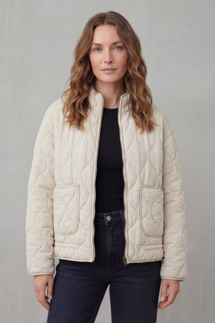 Women's Classic Quilted Puffer Jacket with Flattering Silhouette