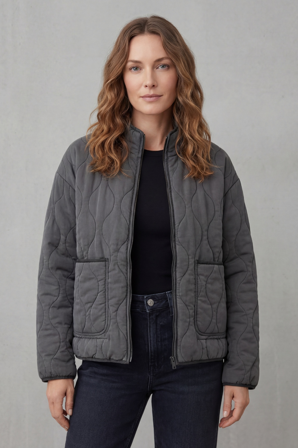 Women's Classic Quilted Puffer Jacket with Flattering Silhouette