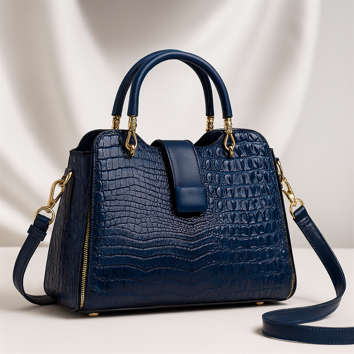 Aldora – Croc Embossed Top Handle Handbag for Women