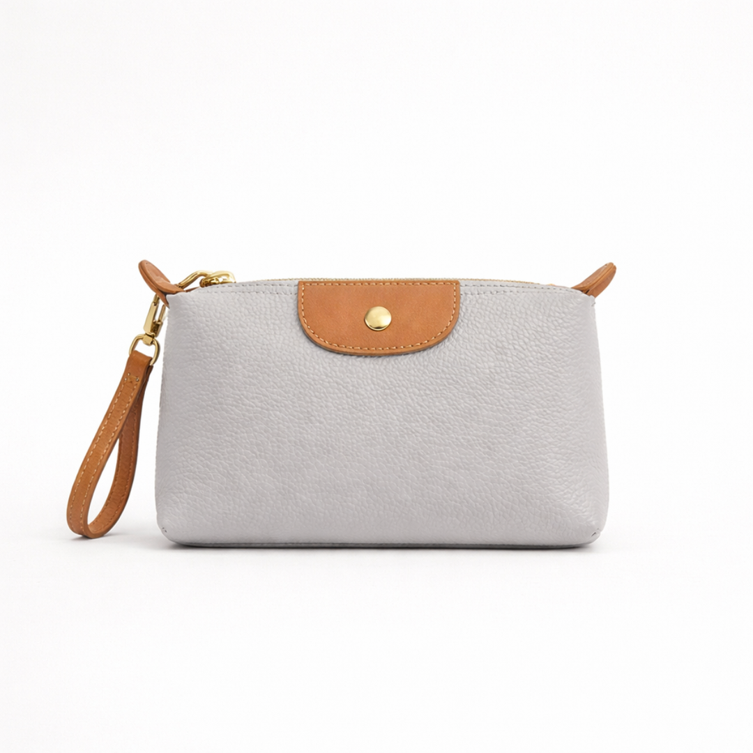 Cleo – Leather Wristlet Clutch, Small Zip Bag