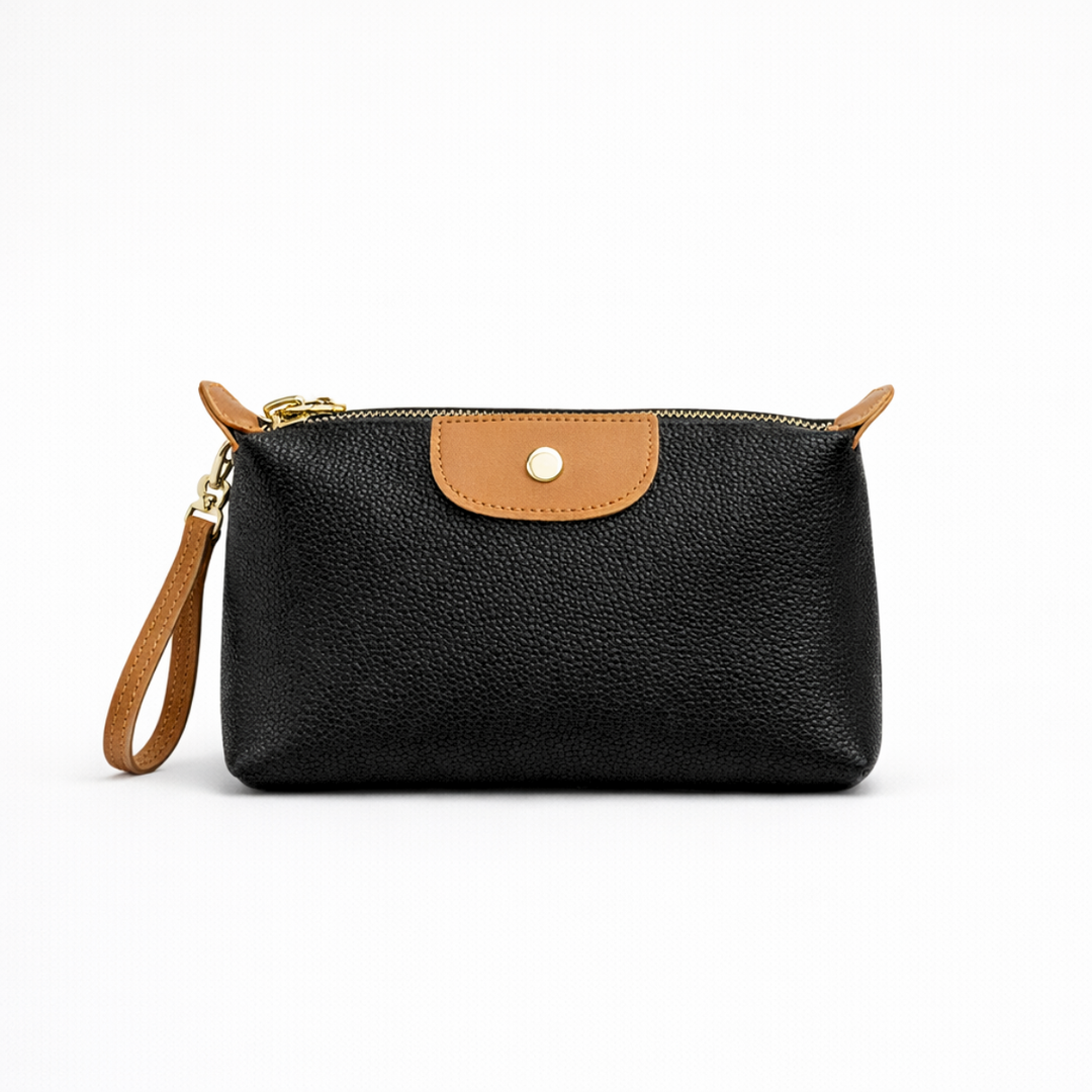 Cleo – Leather Wristlet Clutch, Small Zip Bag