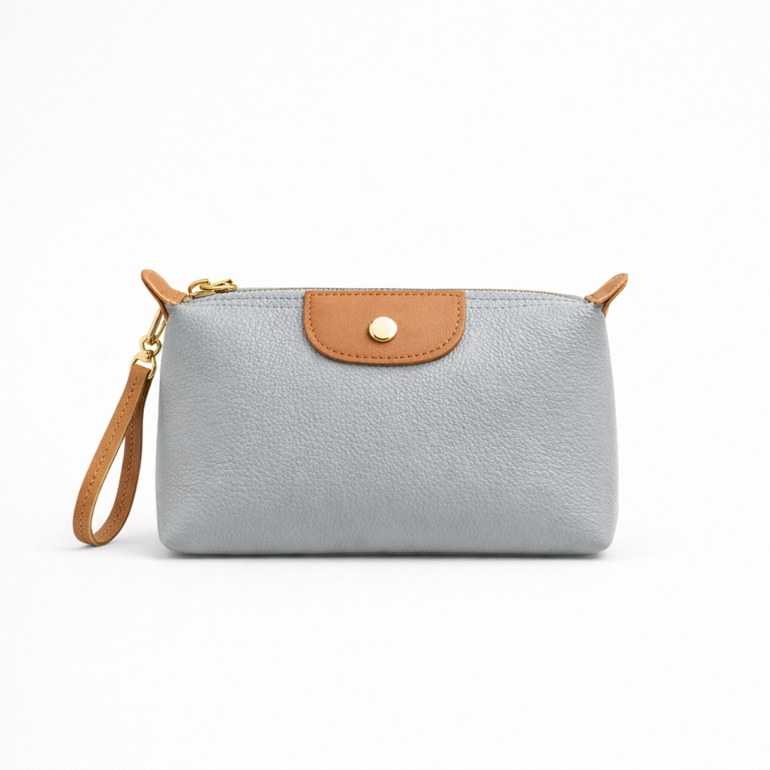 Cleo – Leather Wristlet Clutch, Small Zip Bag