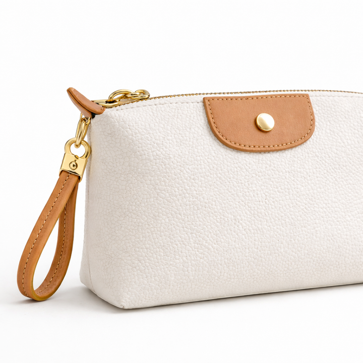 Cleo – Leather Wristlet Clutch, Small Zip Bag