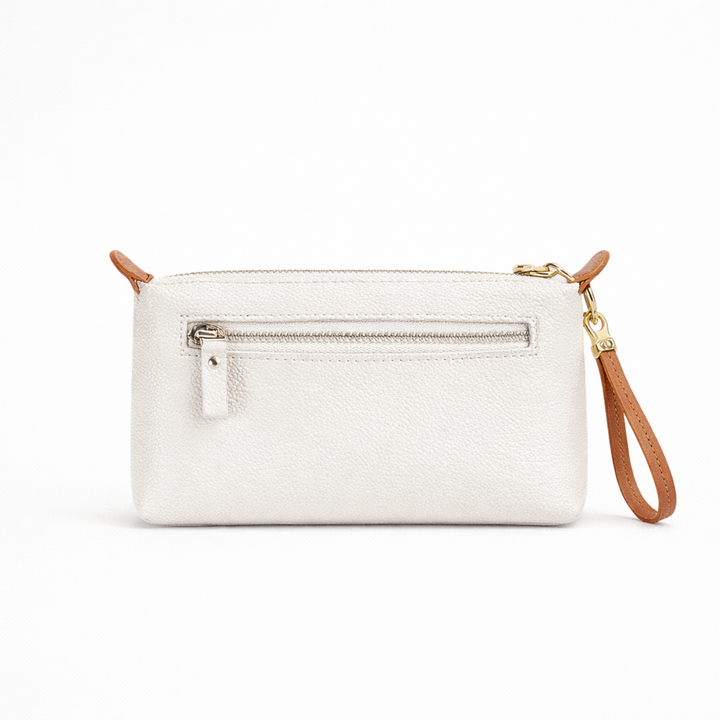 Cleo – Leather Wristlet Clutch, Small Zip Bag