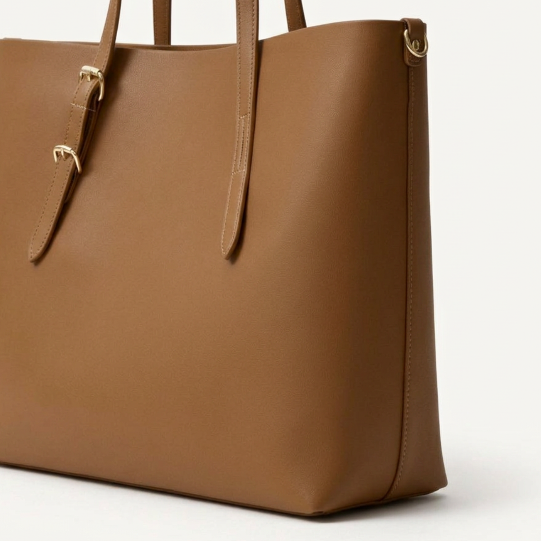 Cleo – Large Vegan Leather Tote Bag, Work Shoulder Bag