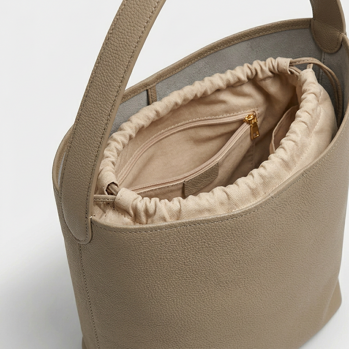 Cleo – Large Vegan Leather Bucket Tote Bag for Work & Everyday