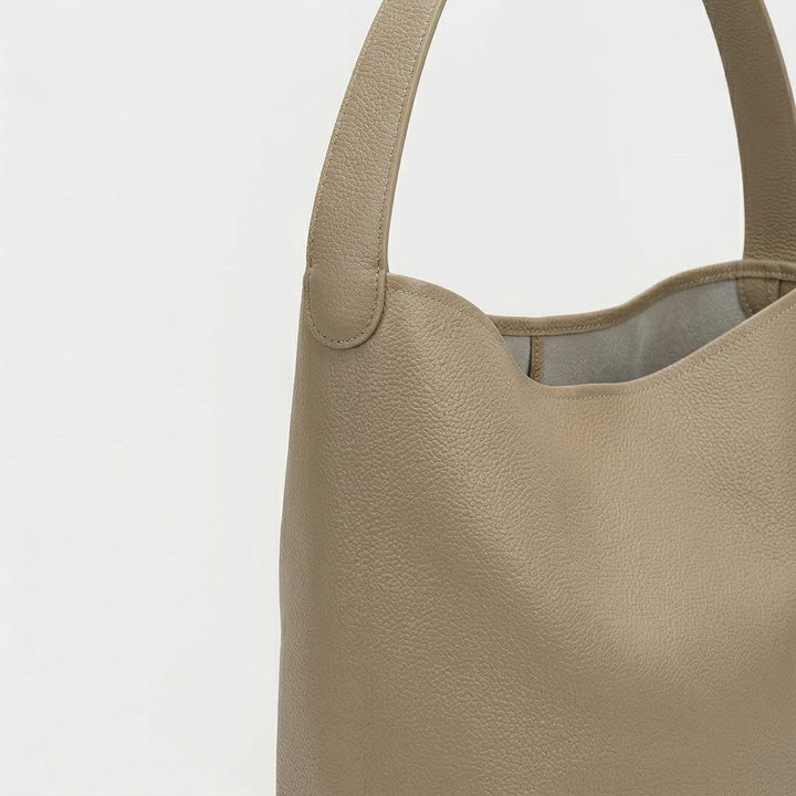 Cleo – Large Vegan Leather Bucket Tote Bag for Work & Everyday