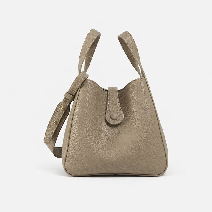Cleo – Mini Leather Crossbody Bucket Bag with Pouch