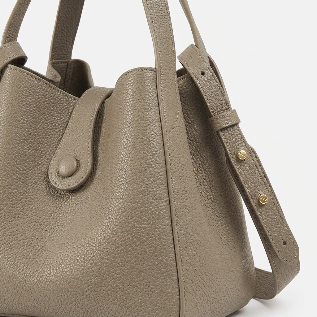 Cleo – Mini Leather Crossbody Bucket Bag with Pouch