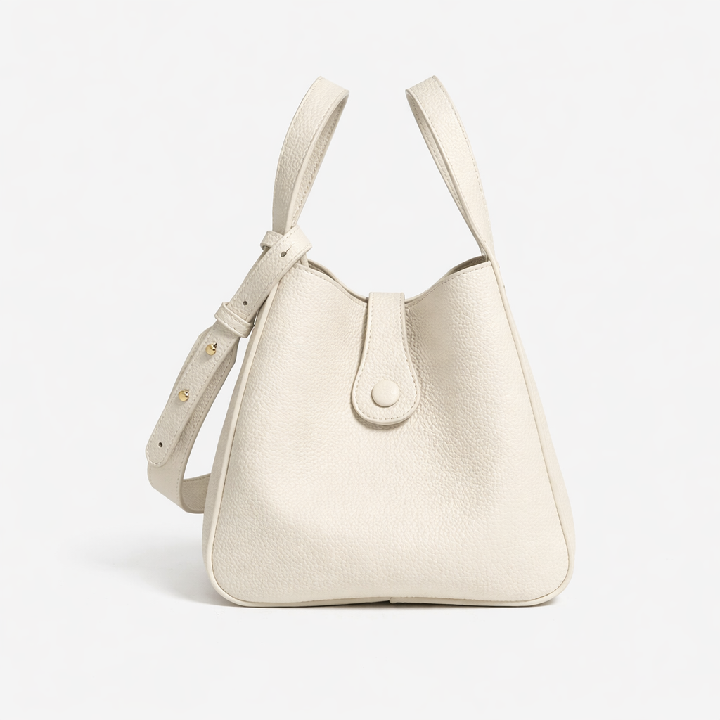 Cleo – Mini Leather Crossbody Bucket Bag with Pouch