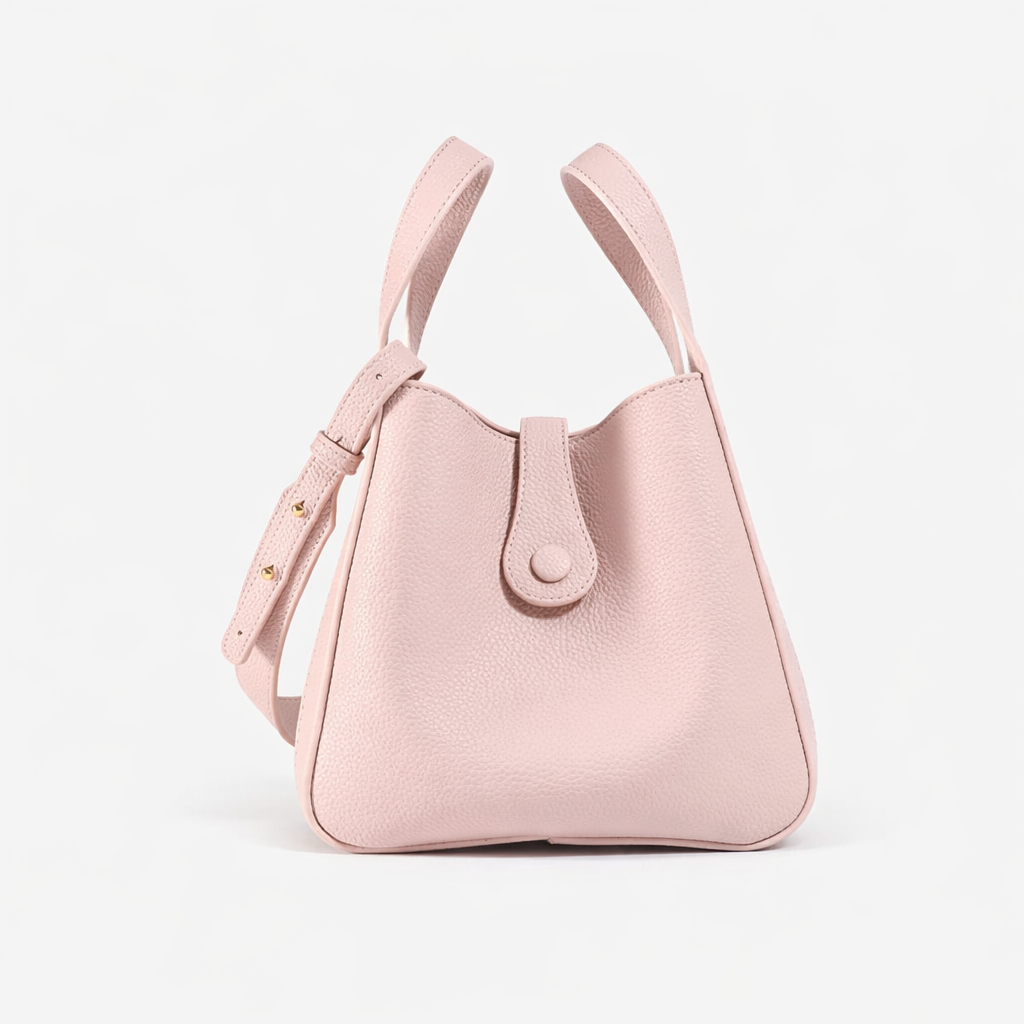 Cleo – Mini Leather Crossbody Bucket Bag with Pouch