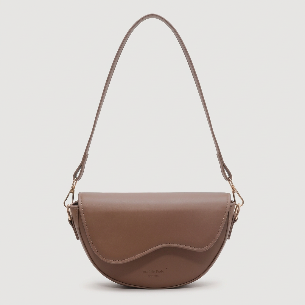 Cleo – Saddle Crossbody Shoulder Bag, Wide Strap