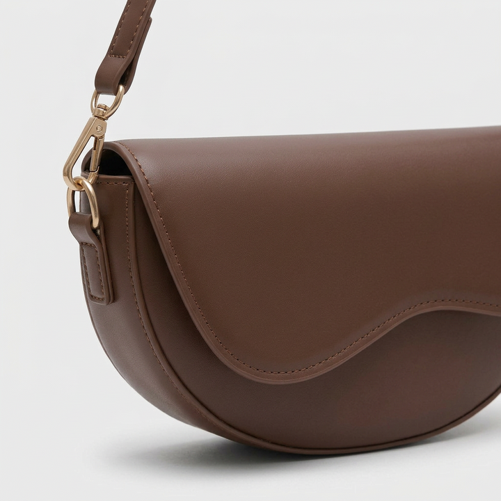 Cleo – Saddle Crossbody Shoulder Bag, Wide Strap