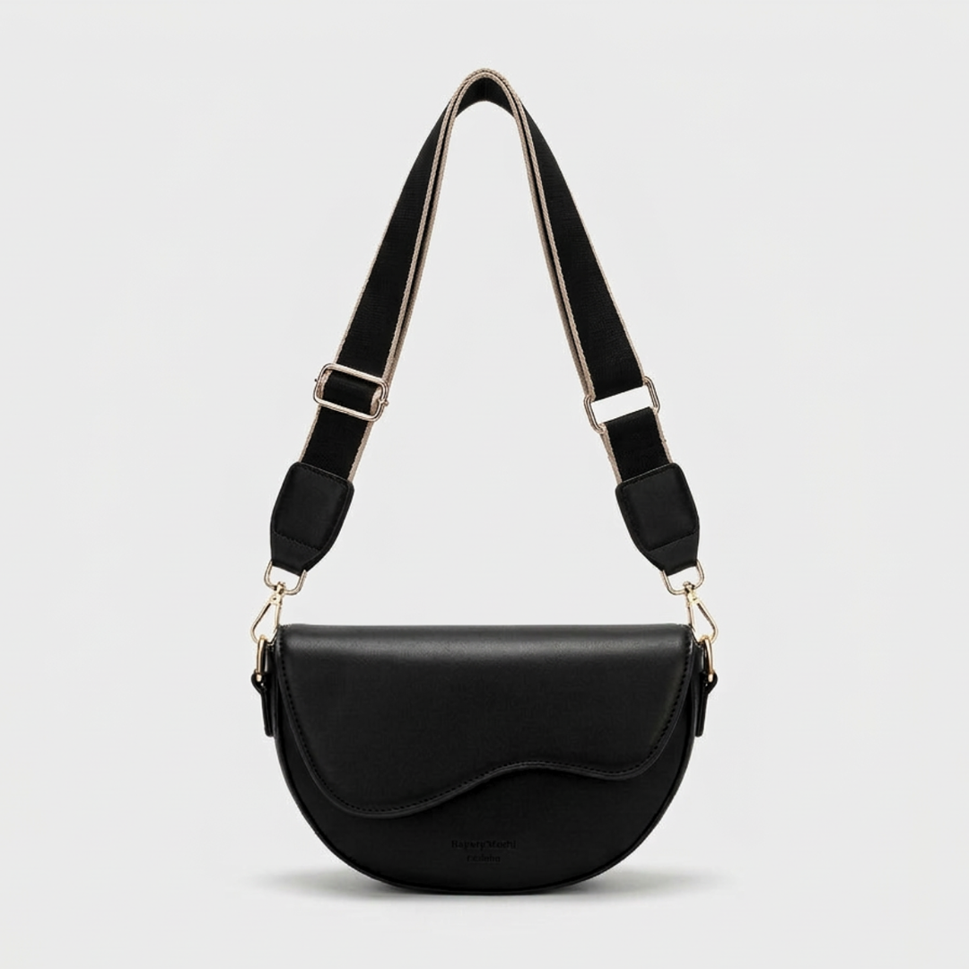 Cleo – Saddle Crossbody Shoulder Bag, Wide Strap