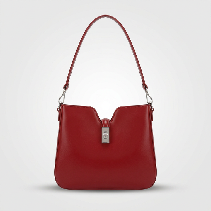 Cleo – Vegan Leather Shoulder Bag with Turn-Lock