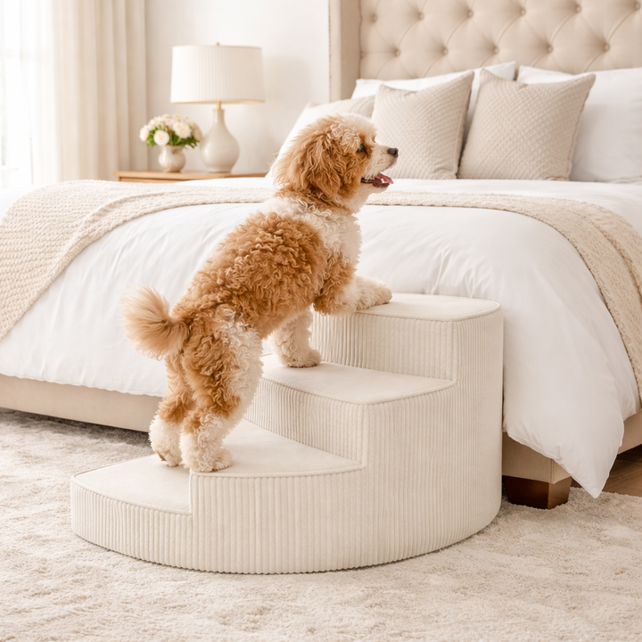 Elevated Pet Access Stairs with Non-Slip Foam Design | Space-Saving Solution for Pet Mobility