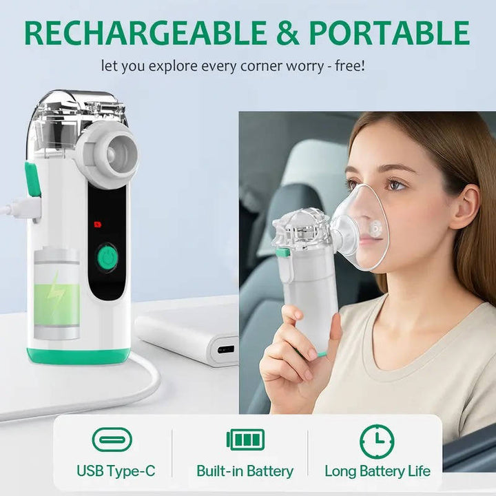 UltraMist Portable Nebulizer - USB Rechargeable Mist Inhaler with Quiet Operation