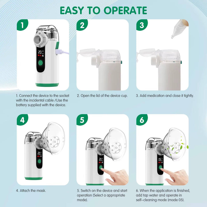 UltraMist Portable Nebulizer - USB Rechargeable Mist Inhaler with Quiet Operation