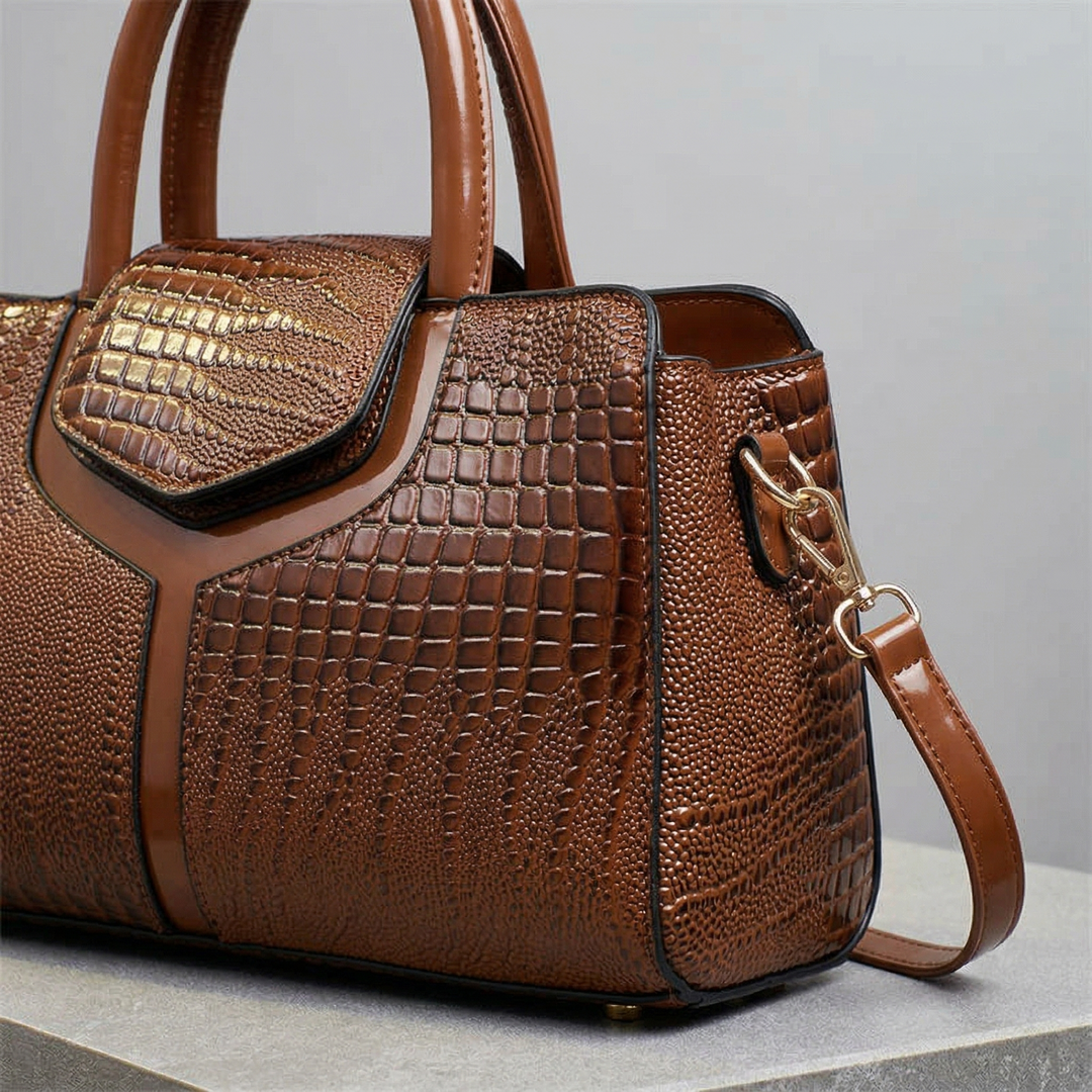 Cova – Croc Embossed Top Handle Handbag