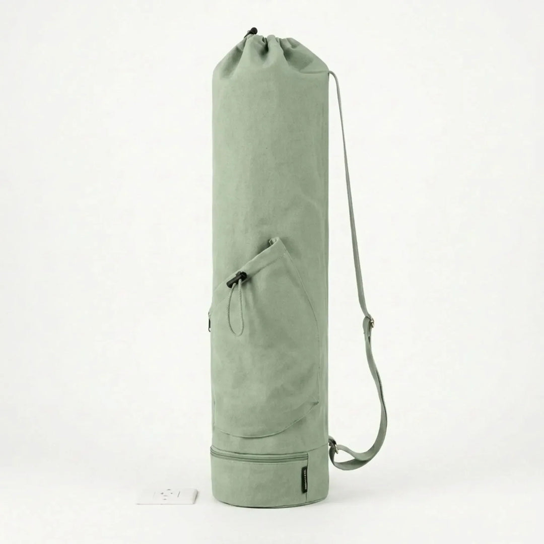 Crossbody Cylindrical Fitness Mat Carrier with Hydration Pocket