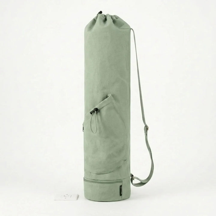 Crossbody Cylindrical Fitness Mat Carrier with Hydration Pocket