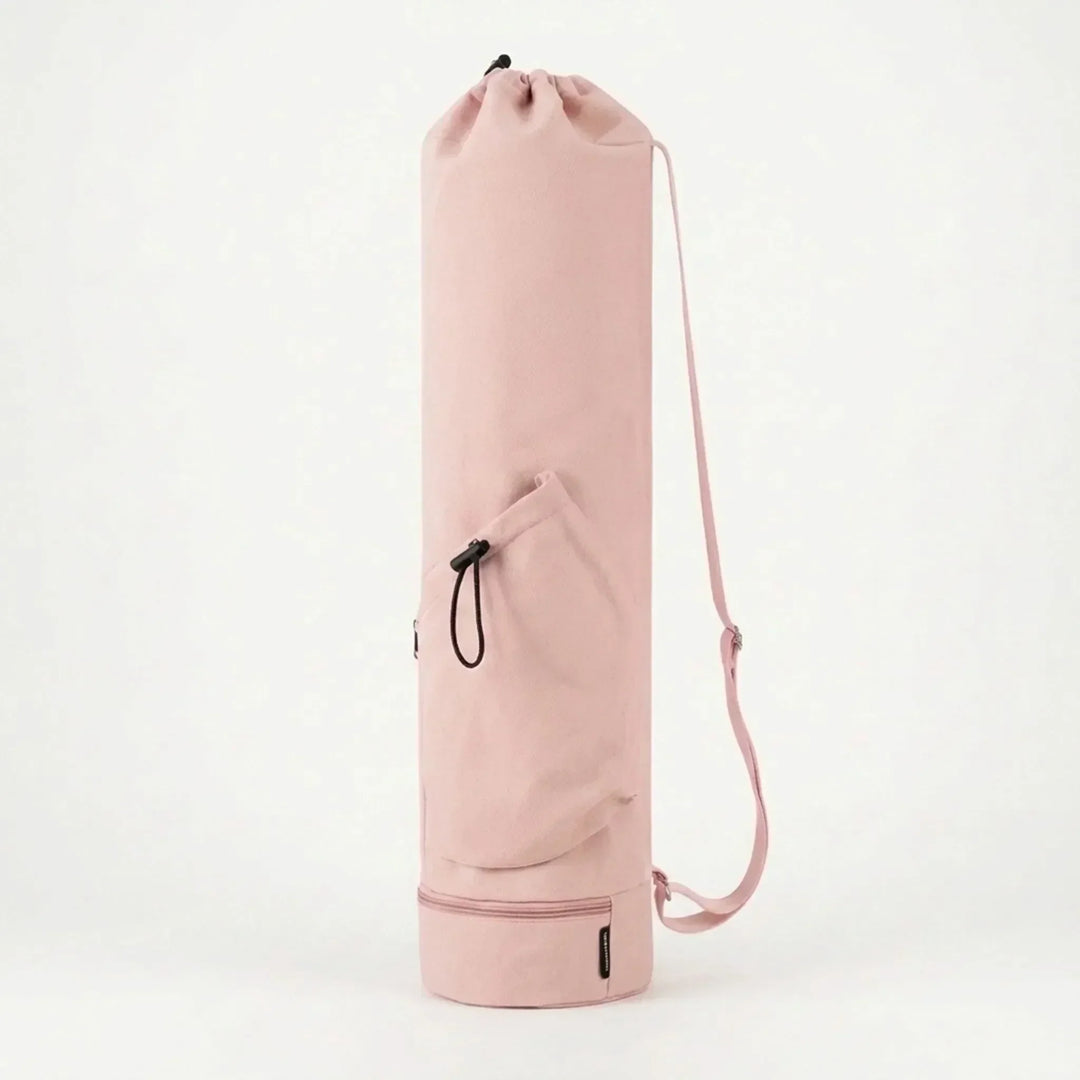 Crossbody Cylindrical Fitness Mat Carrier with Hydration Pocket