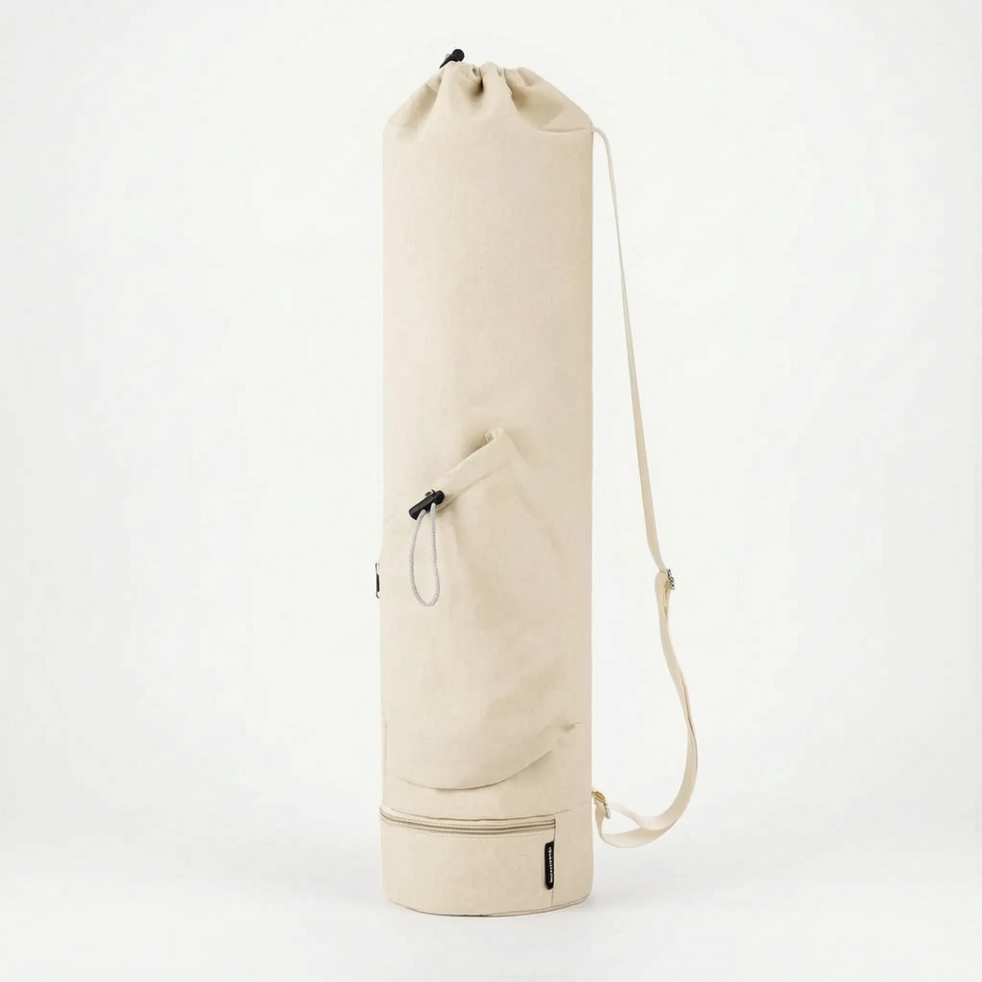 Crossbody Cylindrical Fitness Mat Carrier with Hydration Pocket