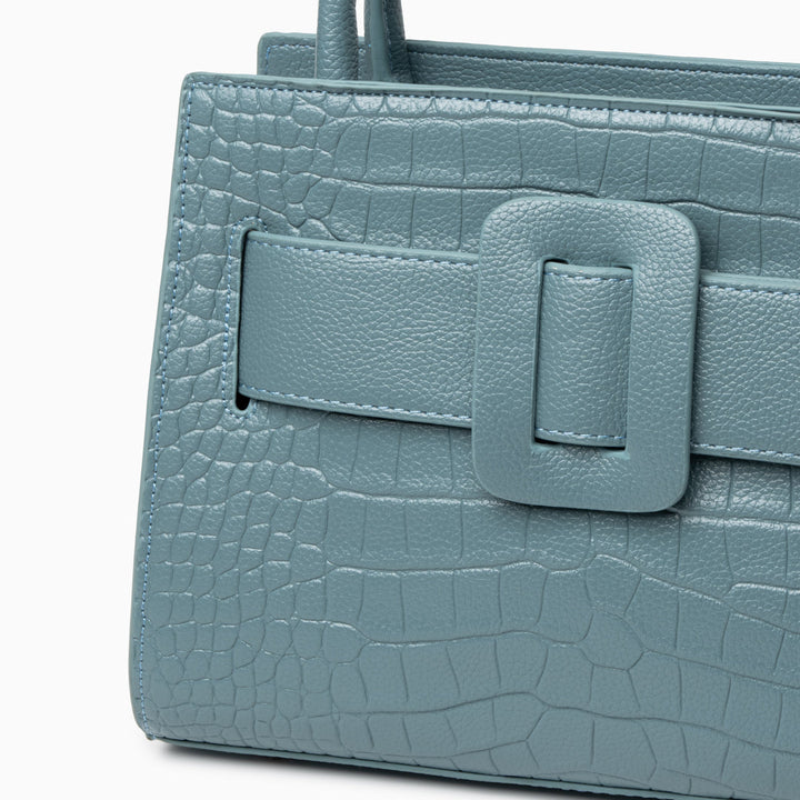Harlow – Croc Embossed Top Handle Satchel Bag